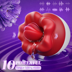 Woman 2 in 1 Clitoirs Oral Licking and vibrating Flower Vibrator
