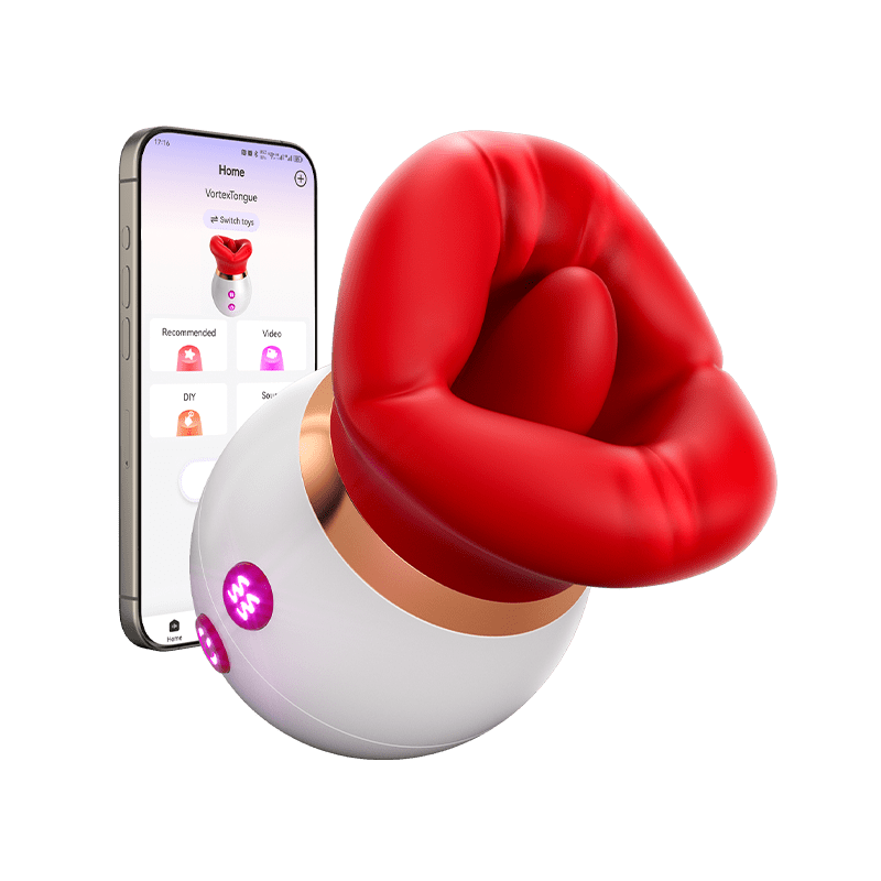 KISS|Rose Women Tongue Licking & Suction Clitoral Stimulator Sex Toys