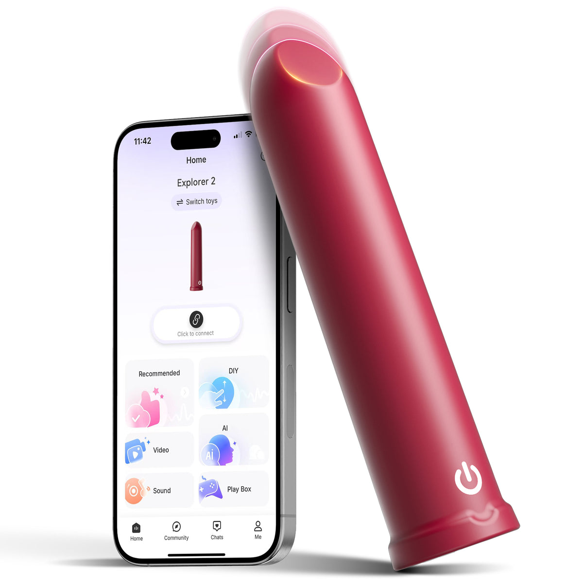 App Control Lipstick Shaped Bullet Vibrator
