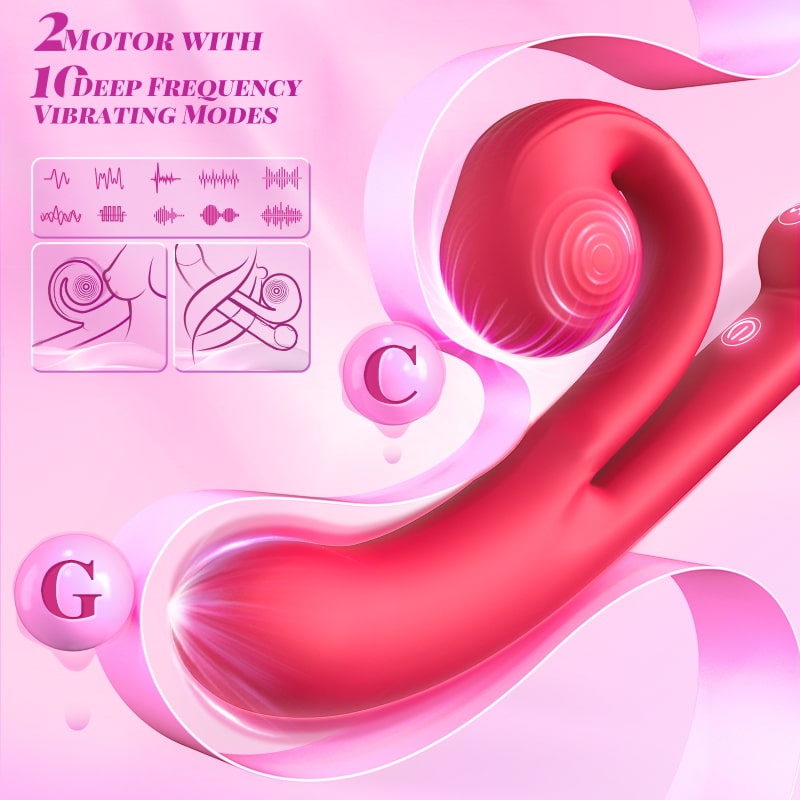Snail Dual Stimulation Vibrator for Woman's Clitoris and G-Spot
