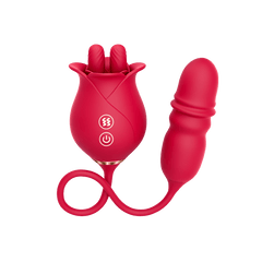 3 in1 Dual Tongue Licking Stimulation Insertable Rose Toy