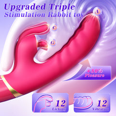 New Upgraded Rabbit Vibrating and Licking G-Spot and Clit Stimulation Toy