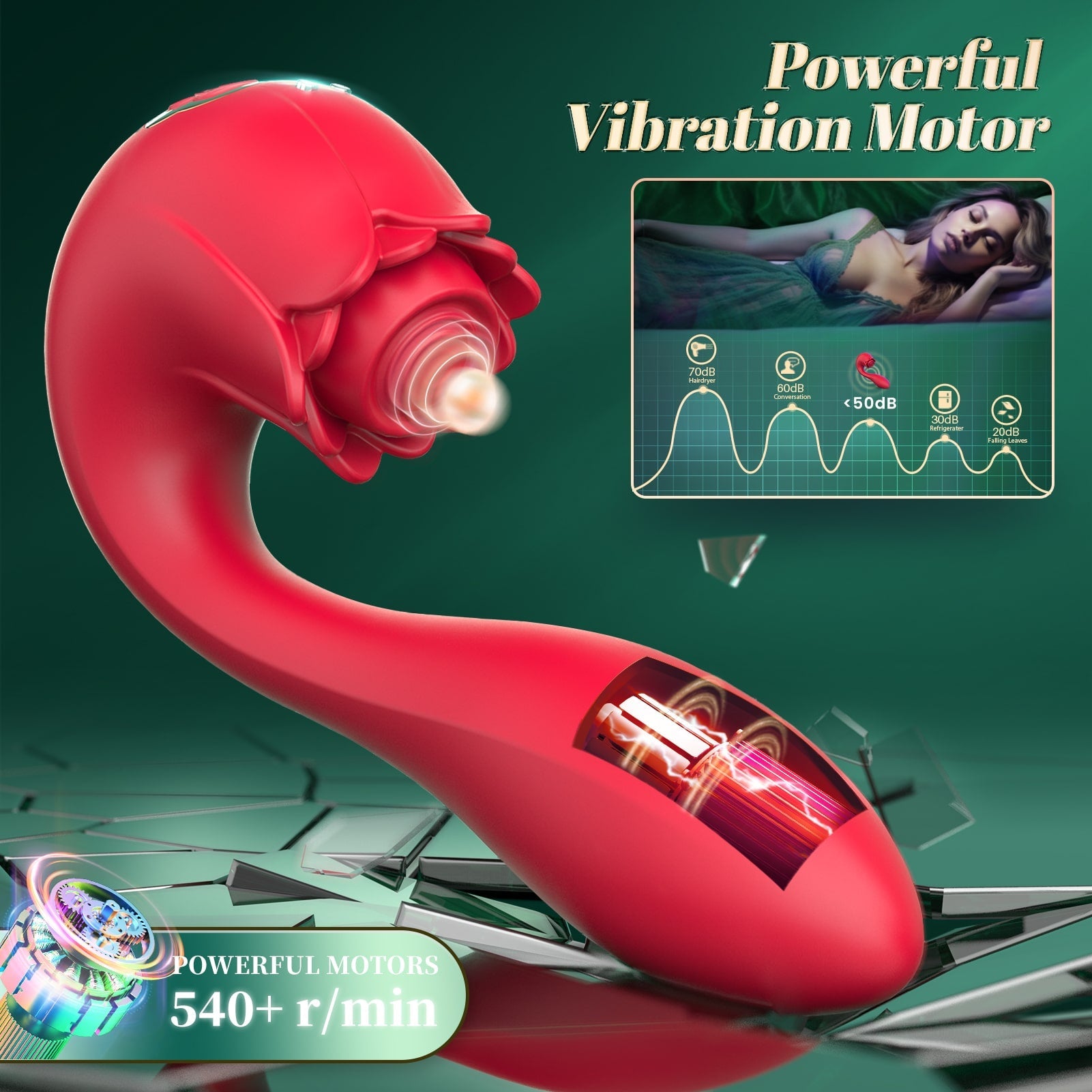 Sohimi 2 in 1 Pulsing and Vibrating Rose Vibrator Toy