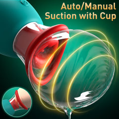 Lifelike Auto/Manual Mouth Suction and Kissing Clitoirs Stimulation Vibrator