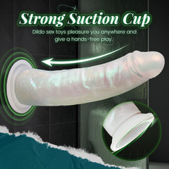 8.27in Realistic Glowing Dildo Vibrator with 4 Light Modes