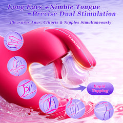 New Upgraded Rabbit Vibrating and Licking G-Spot and Clit Stimulation Toy