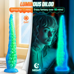 12.9inch Silicone Luminous Tentagle Multiple Stimualtion Dildo with Suction Cup