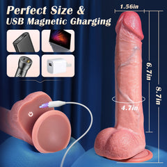 8.7inch Liquid Silicone Thrusting and Vibrating Realistic Dildo with App Control