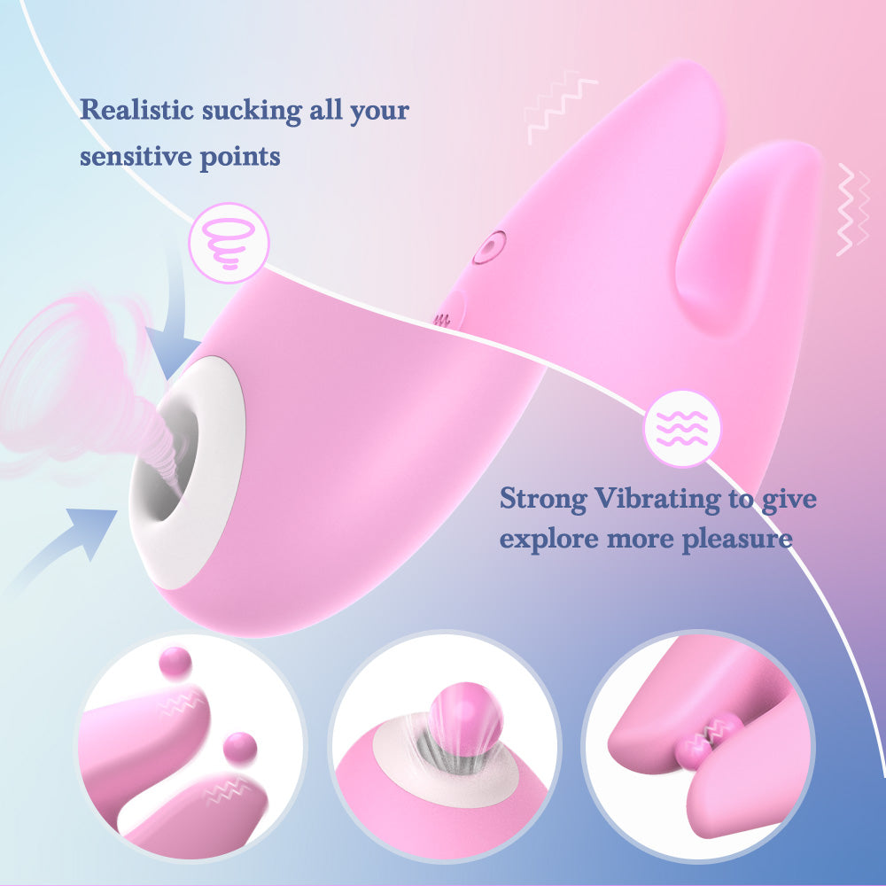 2 in 1 Clitoral Sucking Silicone Vibrator