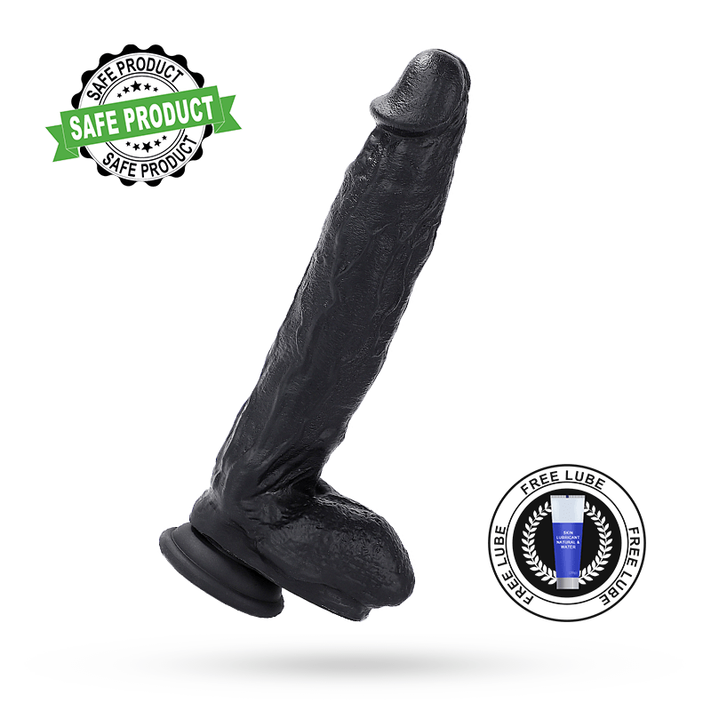 10.6 Inch Black Silicone Realistic Giant Dildo