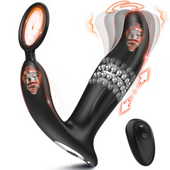 SBD 5 in 1 Thrusting & Vibrating Anal Vibrator Butt Plug with Cock Ring