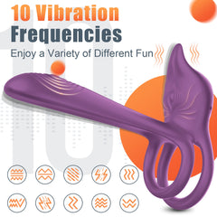 3 in 1 Multifunctional Penis Cock Ring with 10 Vibrating Modes