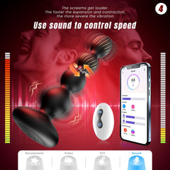 SAURON APP Control Vibrating and Rotating Anal Male Toy Vibrator