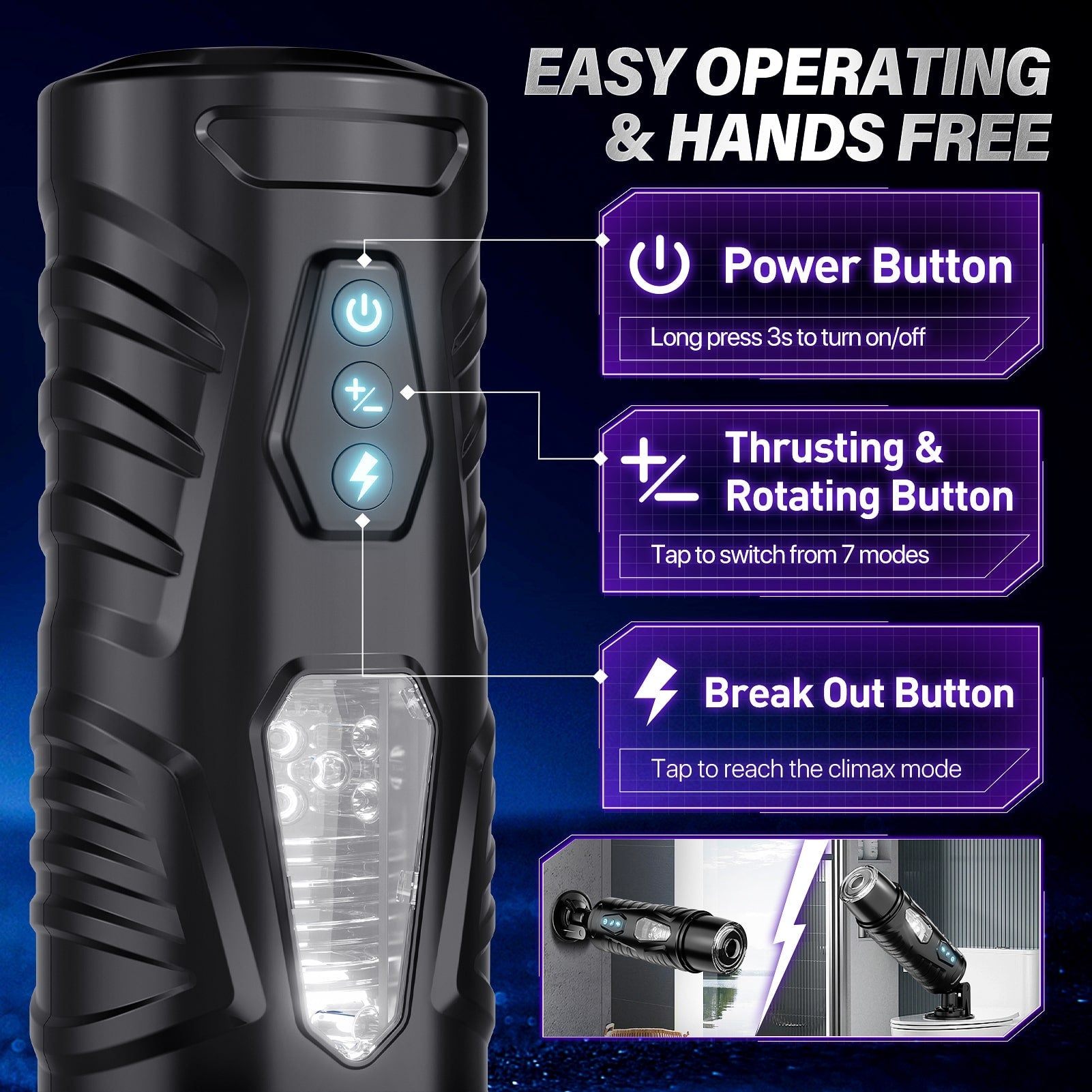 BLACK KNIGHT Automastic Thrusting Rotating Male Masturbator Sex Toy black-knight-automastic-thrusting-rotating-male-masturbator-sex-toy